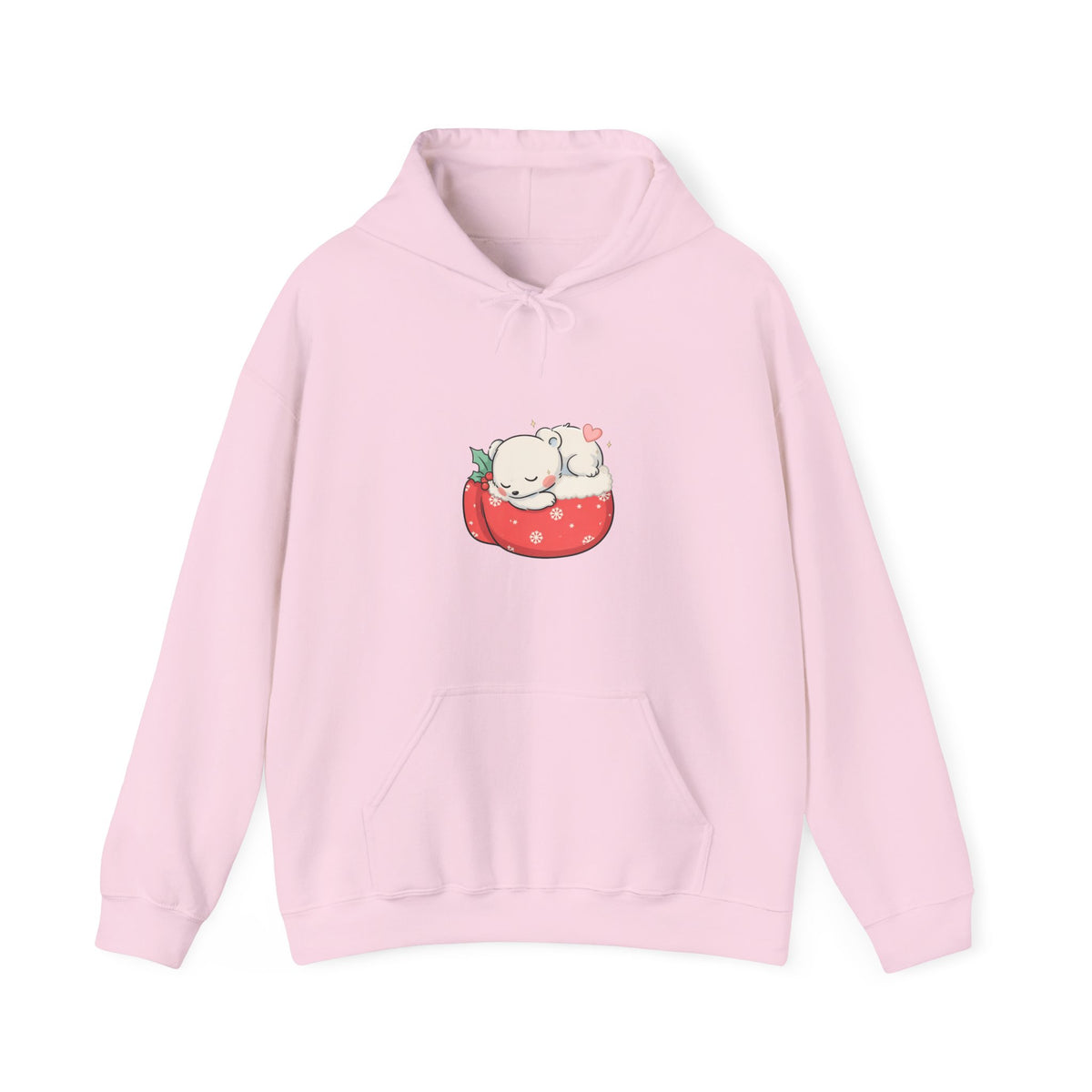 Christmas Polar Bear Hoodie, Kawaii Holiday Sweatshirt