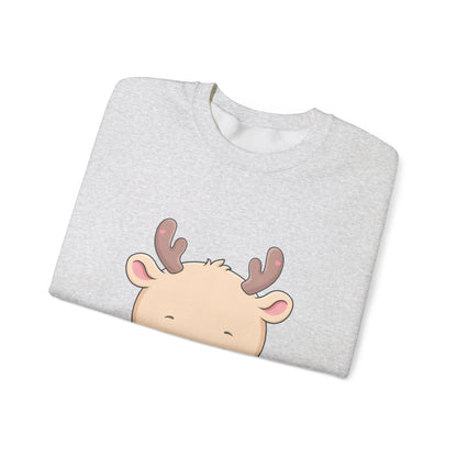 Kawaii Reindeer Sweatshirt, Cute Hot Cocoa Holiday Crewneck