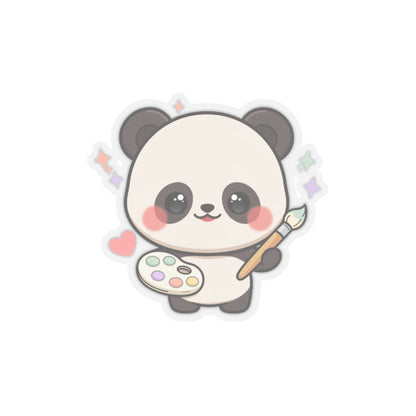 Kawaii Panda Artist Kiss-Cut Sticker for Art Lovers