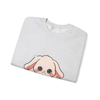 Kawaii Bunny Sweatshirt, Cute Crescent Moon Gift
