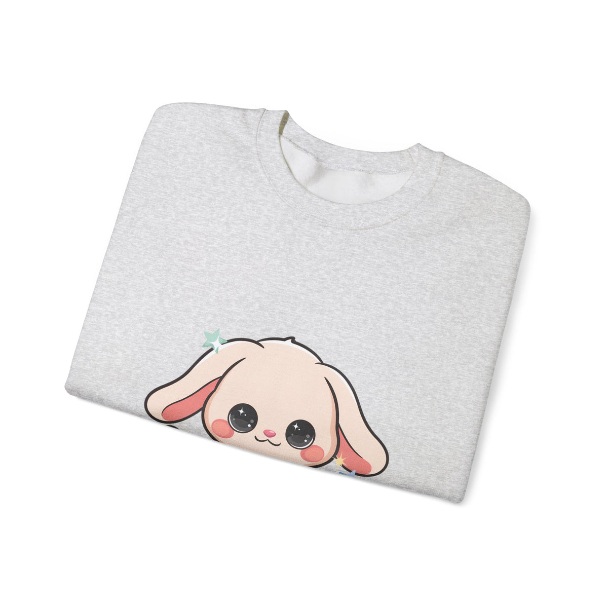 Kawaii Bunny Sweatshirt, Cute Crescent Moon Gift