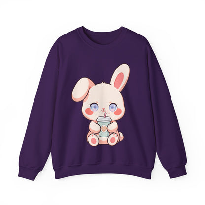 Kawaii Bunny Sweatshirt, Cute Latte Lover Crewneck