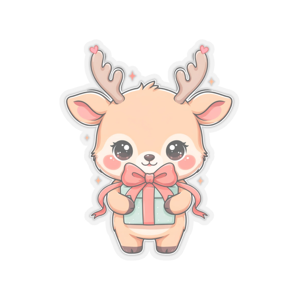 Kawaii Reindeer Sticker for Cute Holiday Decorating