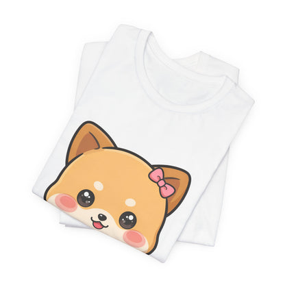 Kawaii Shiba Inu Coffee T-Shirt, Cute Latte Lover Tee