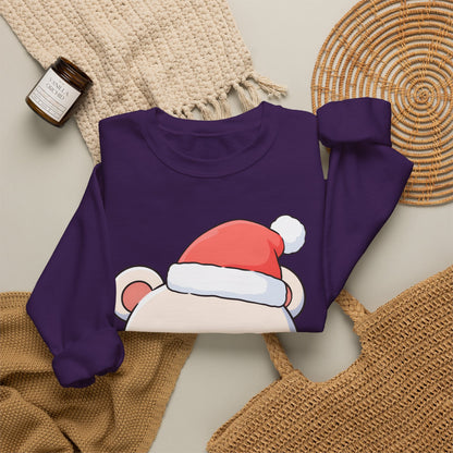 Kawaii Polar Bear Christmas Sweatshirt, Santa Cub Crewneck
