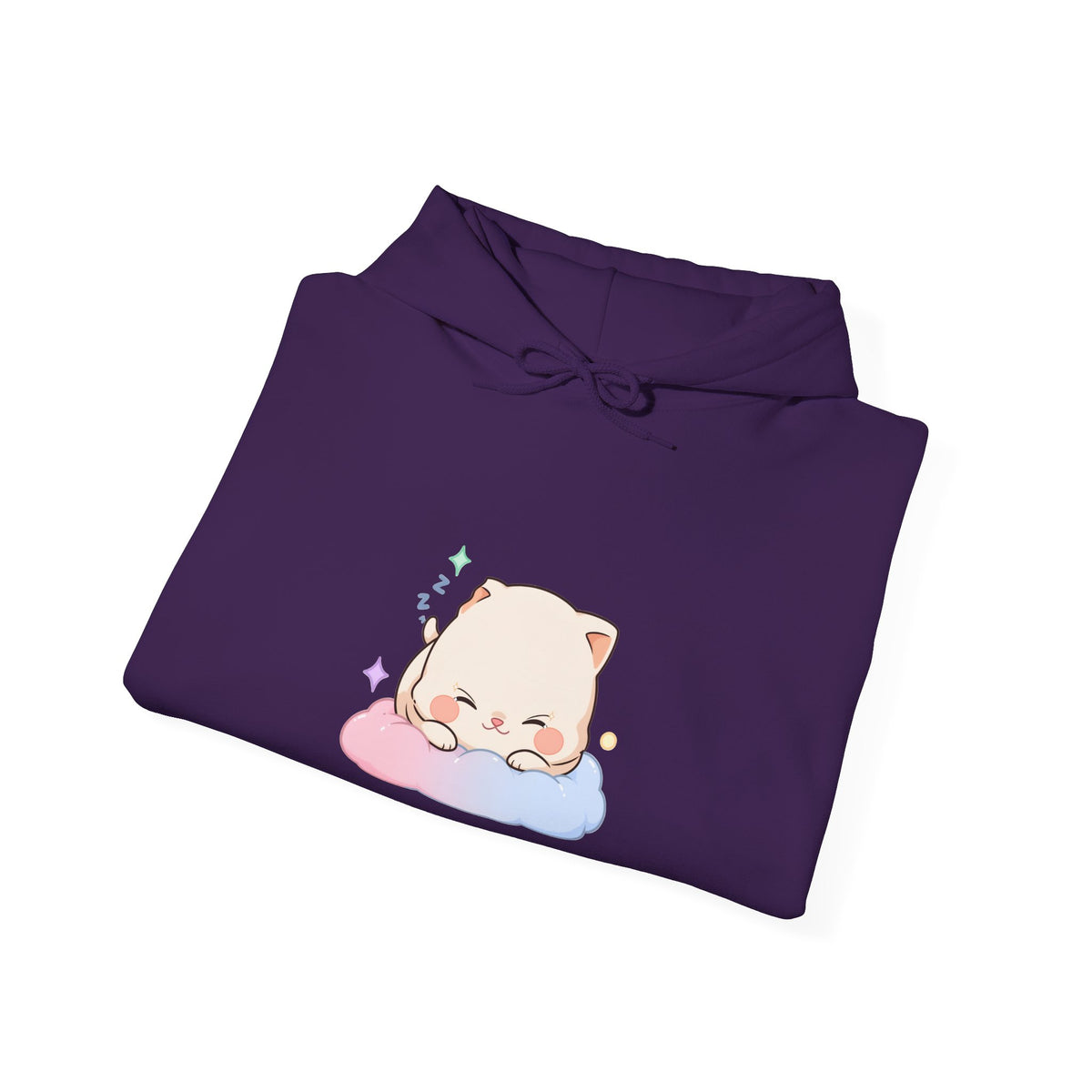 Kawaii Sleeping Cat Hoodie, Cozy Cloud Cat Sweatshirt