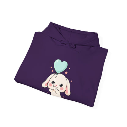 Kawaii Bunny Hoodie, Cute Balloon Rabbit Sweatshirt