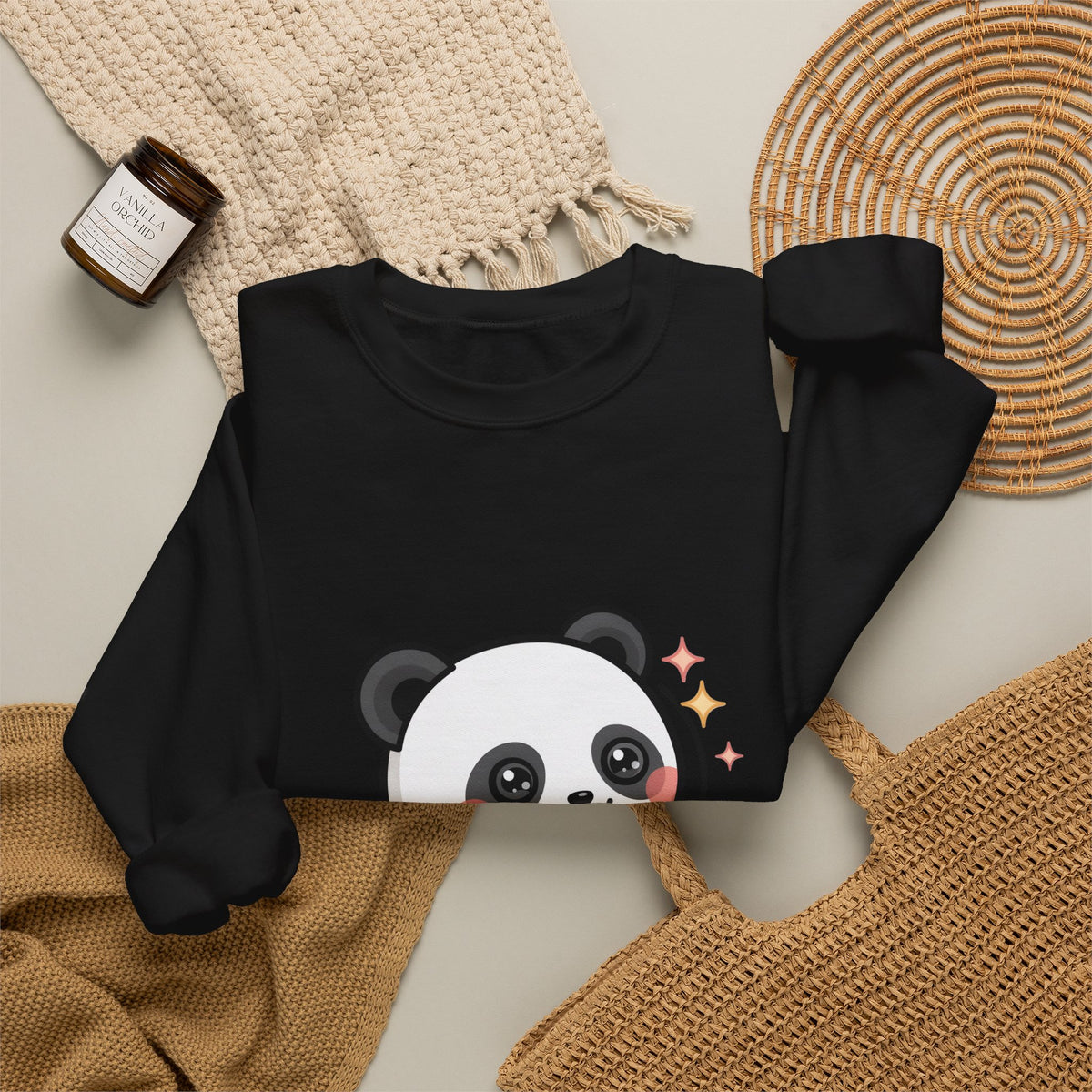Kawaii Panda Skateboard Sweatshirt, Cute Chibi Panda