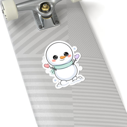 Kawaii Snowman Sticker for Cozy Winter Decor