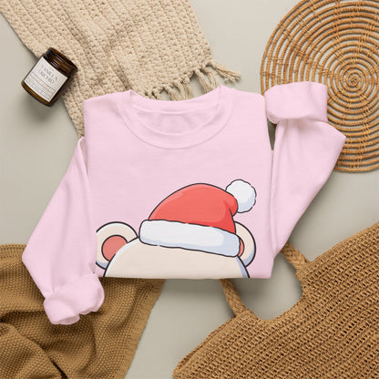 Kawaii Polar Bear Christmas Sweatshirt, Santa Cub Crewneck