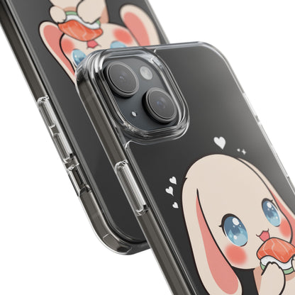 Kawaii Bunny Sushi Phone Case, Clear Impact-Resistant