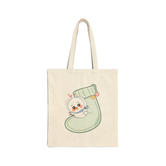 Cute Snowman Christmas Tote Bag for Cozy Holiday Cheer