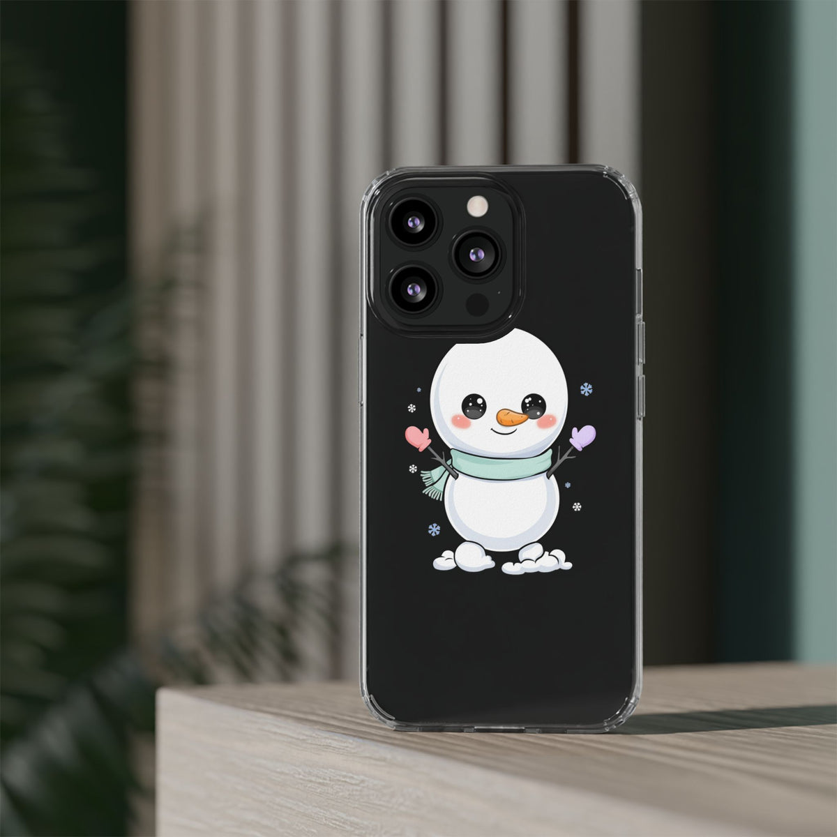 Kawaii Snowman Clear Impact-Resistant Case