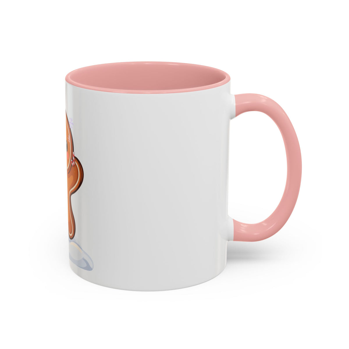Kawaii Gingerbread Man Accent Coffee Mug for Winter Cheer
