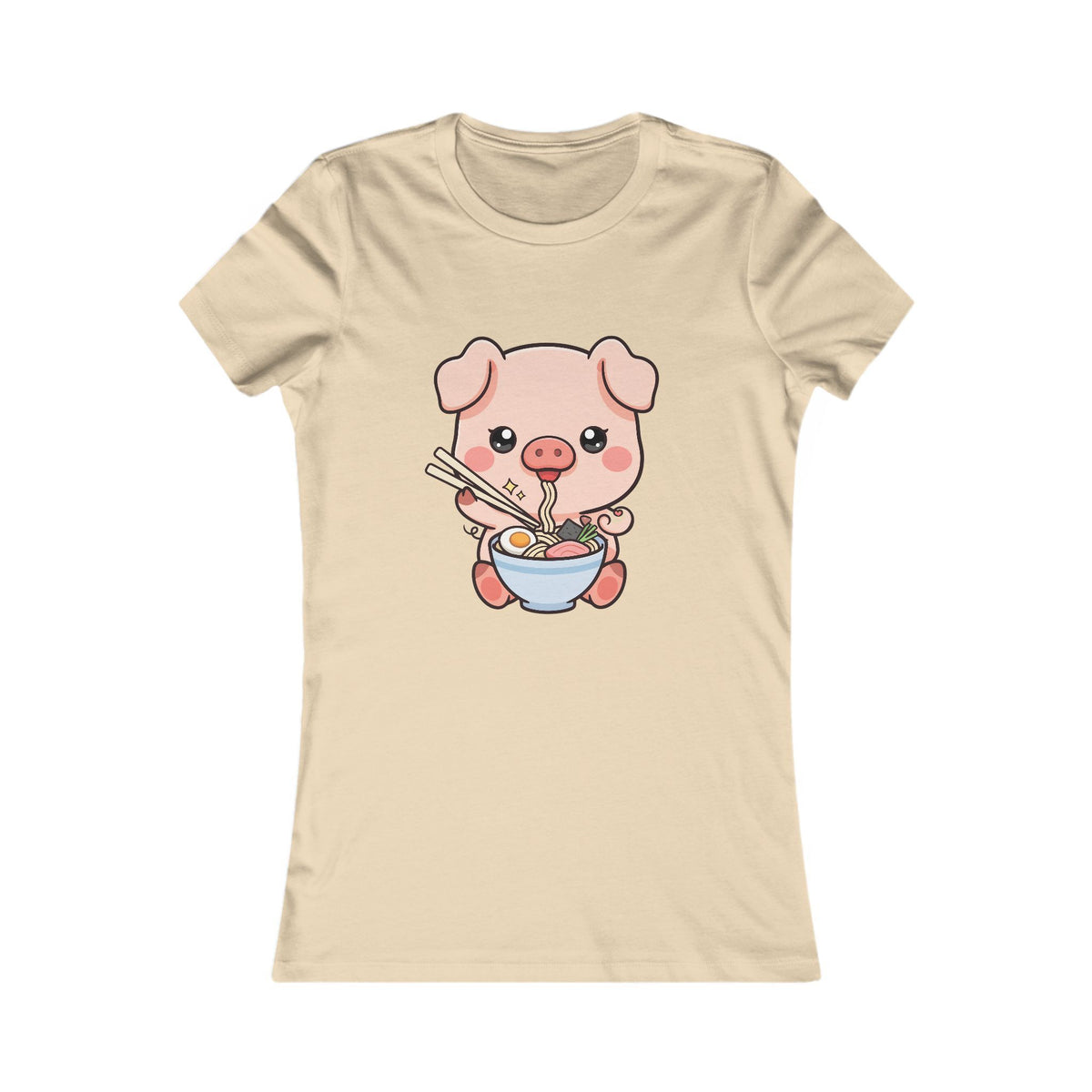 Kawaii Pig Ramen Tee for Cute Foodie Fans