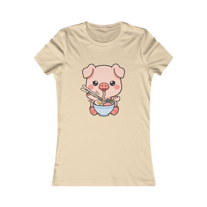 Kawaii Pig Ramen Tee for Cute Foodie Fans