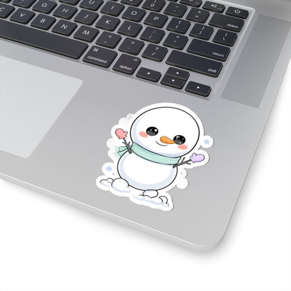 Kawaii Snowman Sticker for Cozy Winter Decor