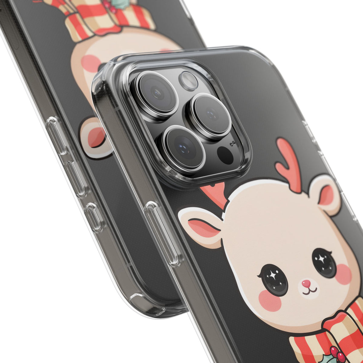 Christmas Reindeer Phone Case, Cute Kawaii Holiday Gift