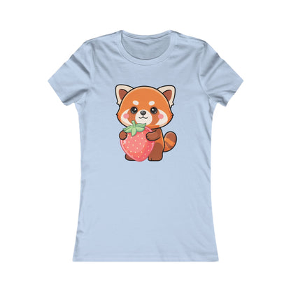 Kawaii Red Panda T-Shirt, Strawberry Hug Cute Animal Tee