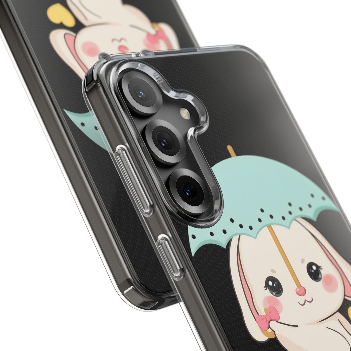Kawaii Bunny Phone Case with Umbrella | Cute Clear Case