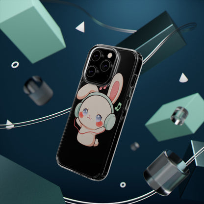 Kawaii Bunny Phone Case, Cute Music Lover Gift