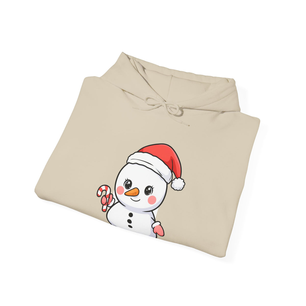 Cute Snowman Christmas Hoodie, Kawaii Holiday Sweatshirt