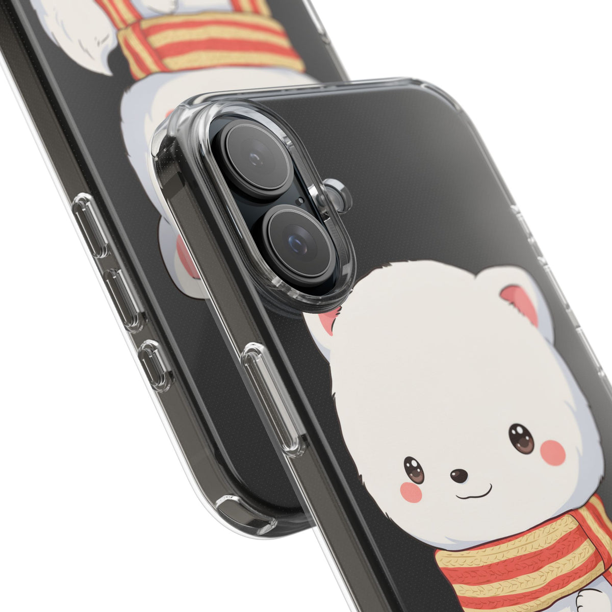 Kawaii Arctic Fox Phone Case, Cozy Christmas Scarf