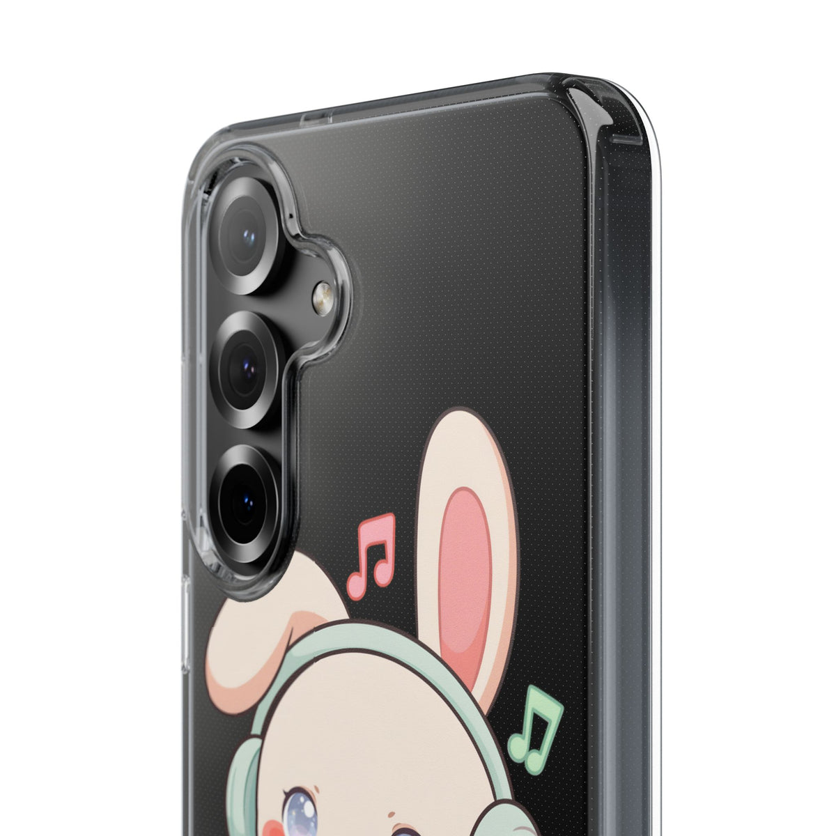 Kawaii Bunny Phone Case, Cute Music Lover Gift