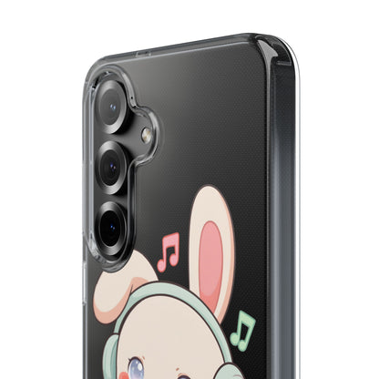 Kawaii Bunny Phone Case, Cute Music Lover Gift