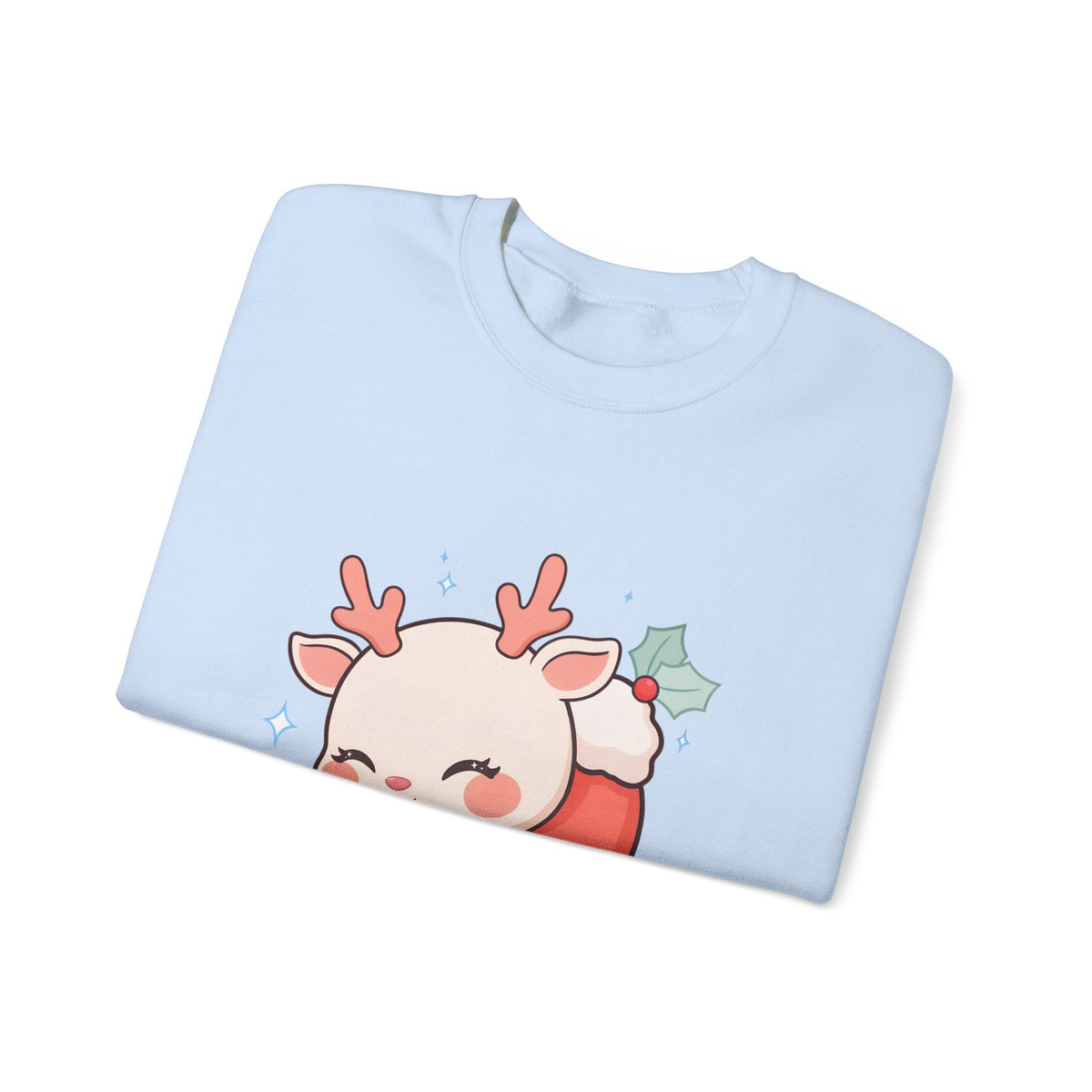Christmas Reindeer Sweatshirt, Kawaii Stocking Holiday Gift