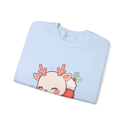 Christmas Reindeer Sweatshirt, Kawaii Stocking Holiday Gift