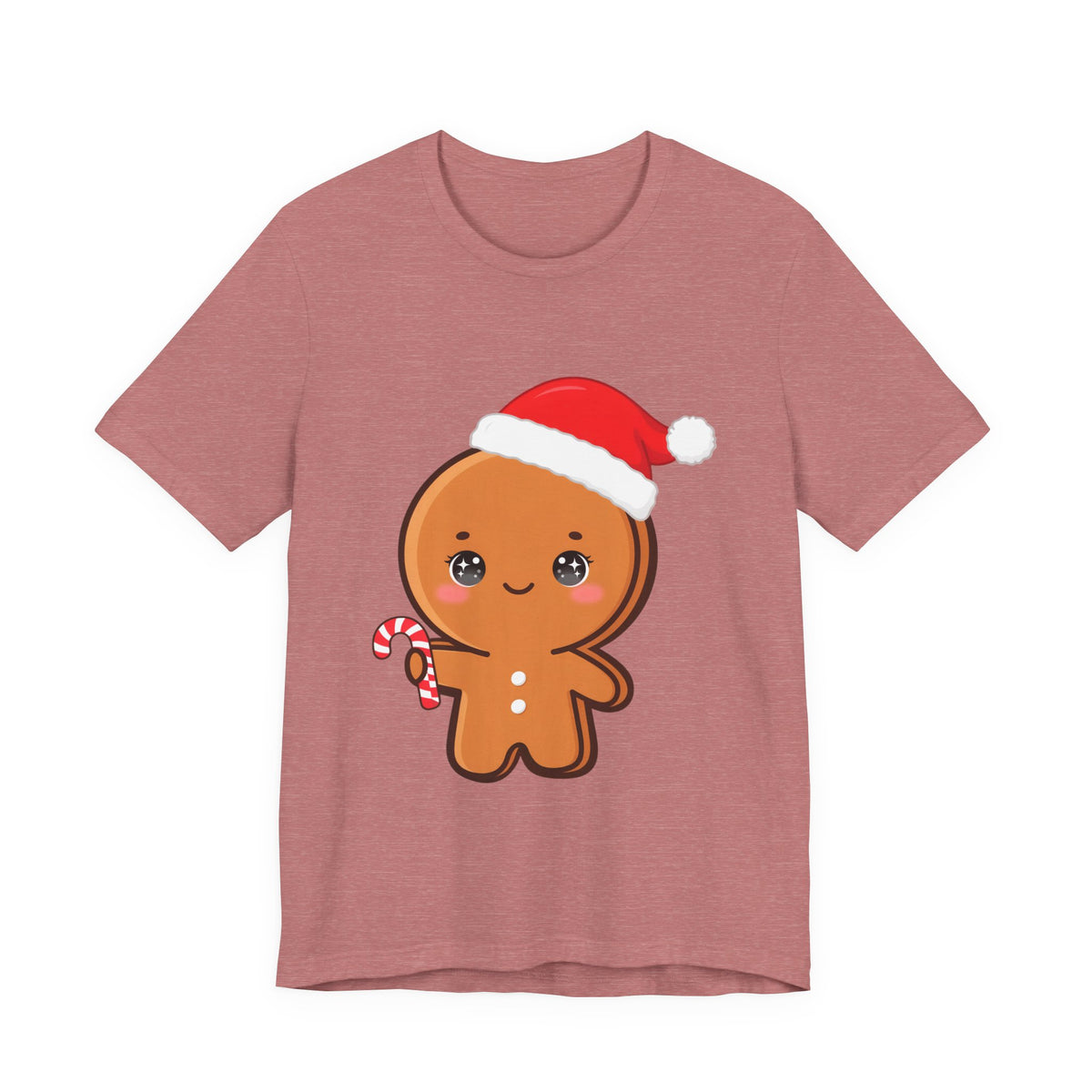Gingerbread Man Christmas T-Shirt, Cute Kawaii Holiday Tee