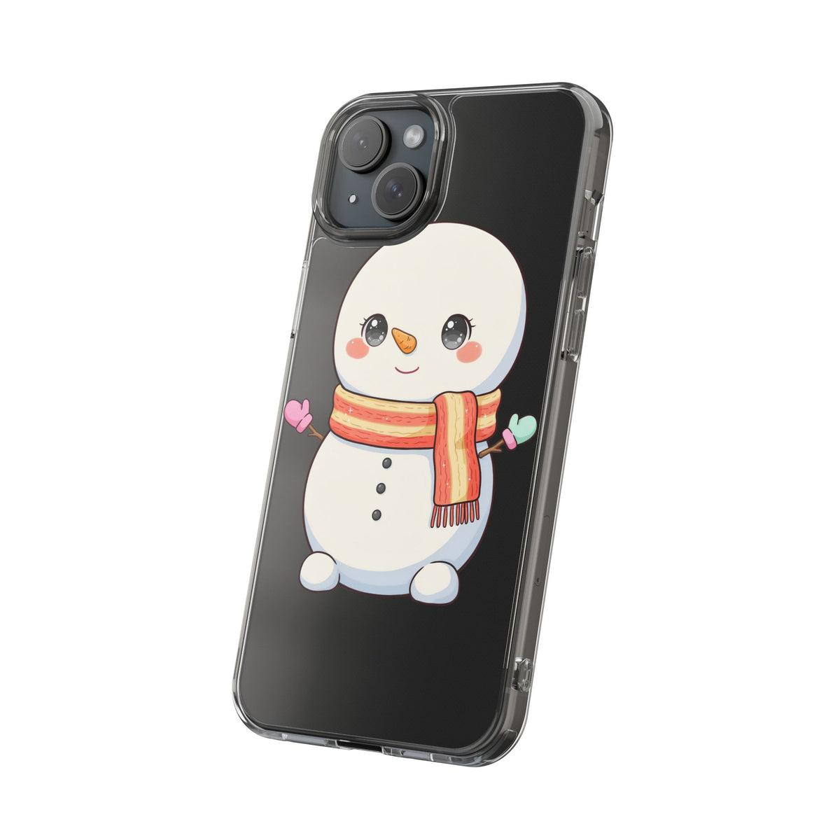 Kawaii Snowman Phone Case – Cute Christmas Clear Case