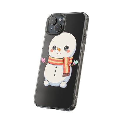 Kawaii Snowman Phone Case – Cute Christmas Clear Case