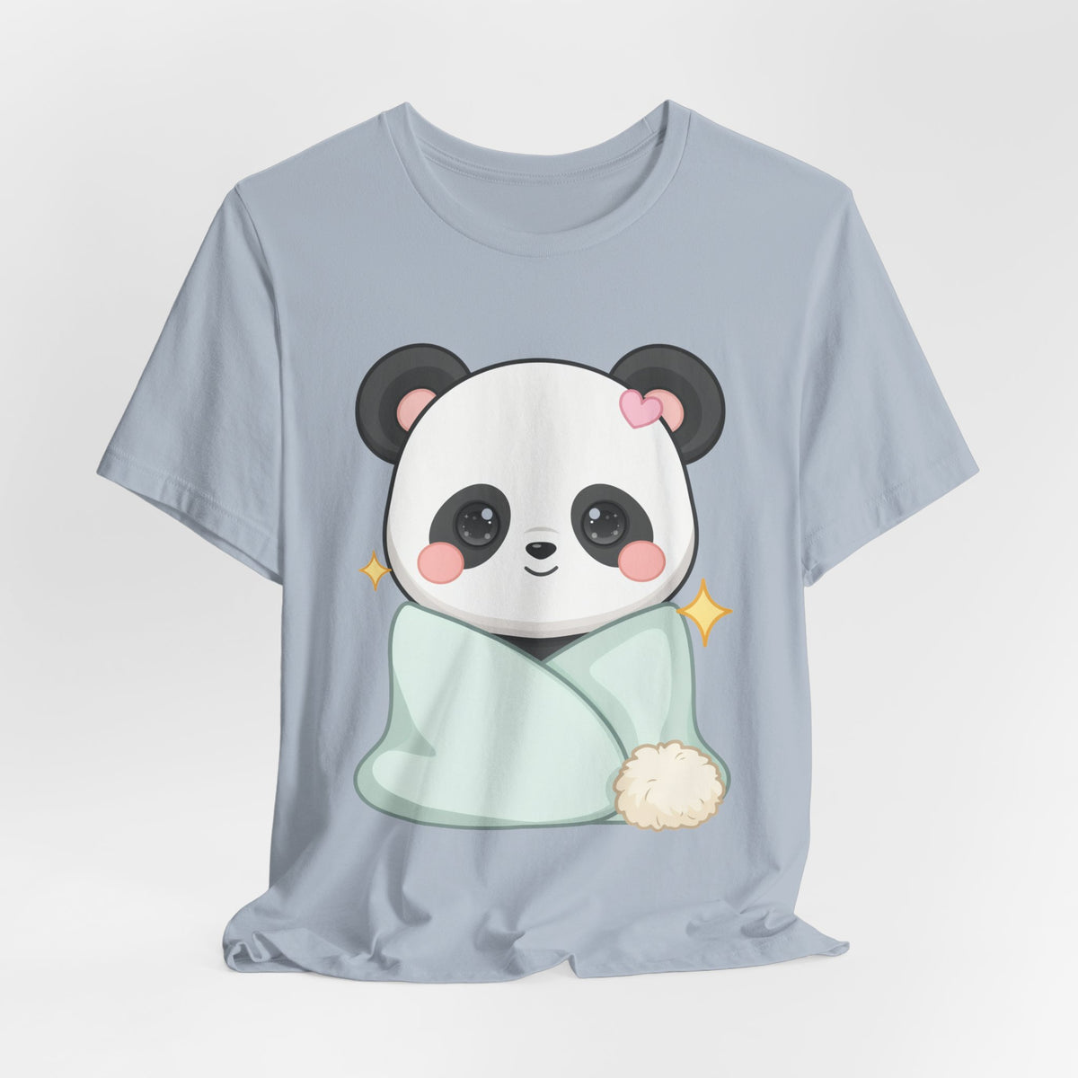 Kawaii Panda T-Shirt, Cozy Blanket Chibi Animal Tee