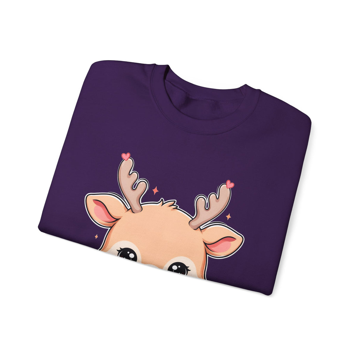 Kawaii Reindeer Christmas Sweatshirt, Cute Gift Crewneck