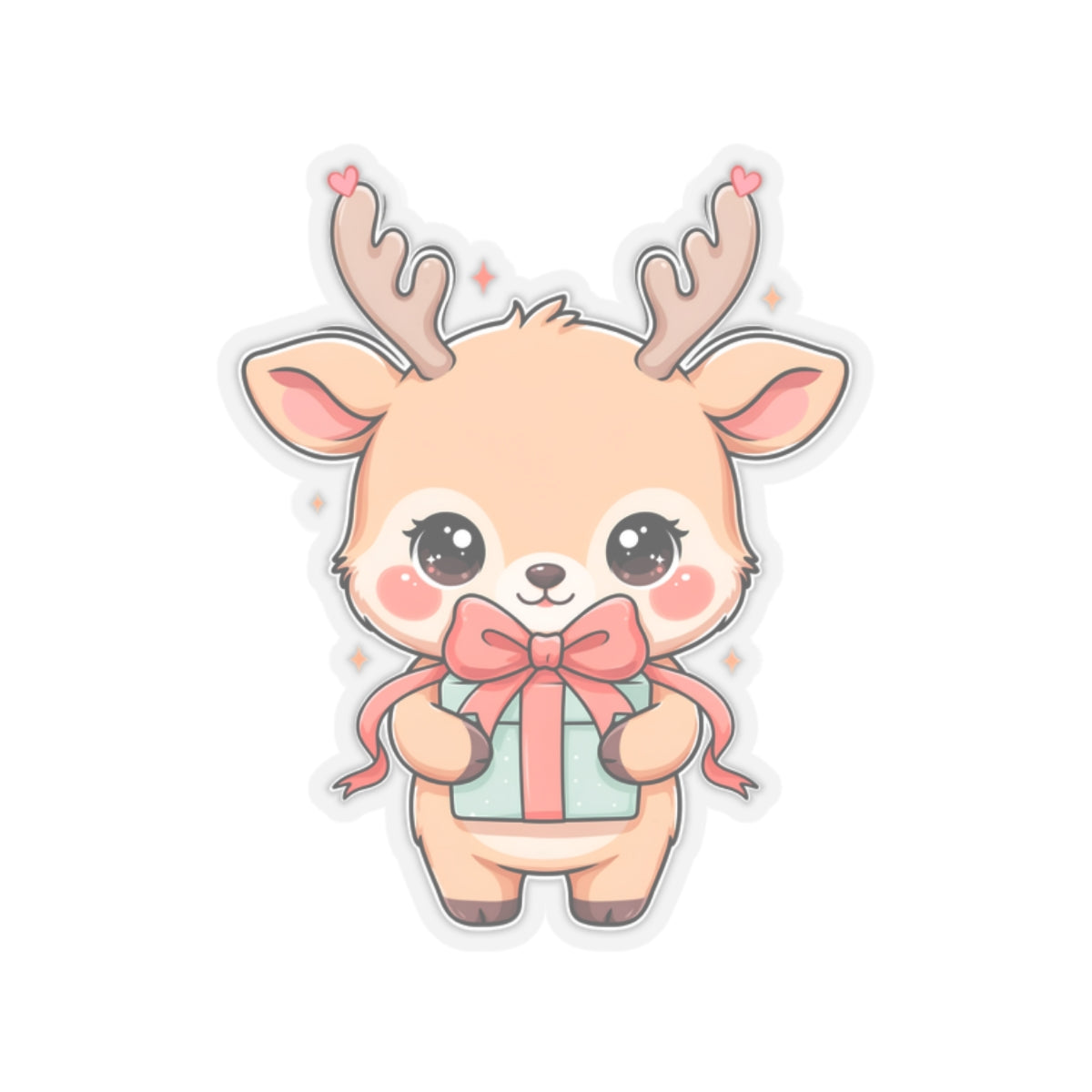 Kawaii Reindeer Sticker for Cute Holiday Decorating