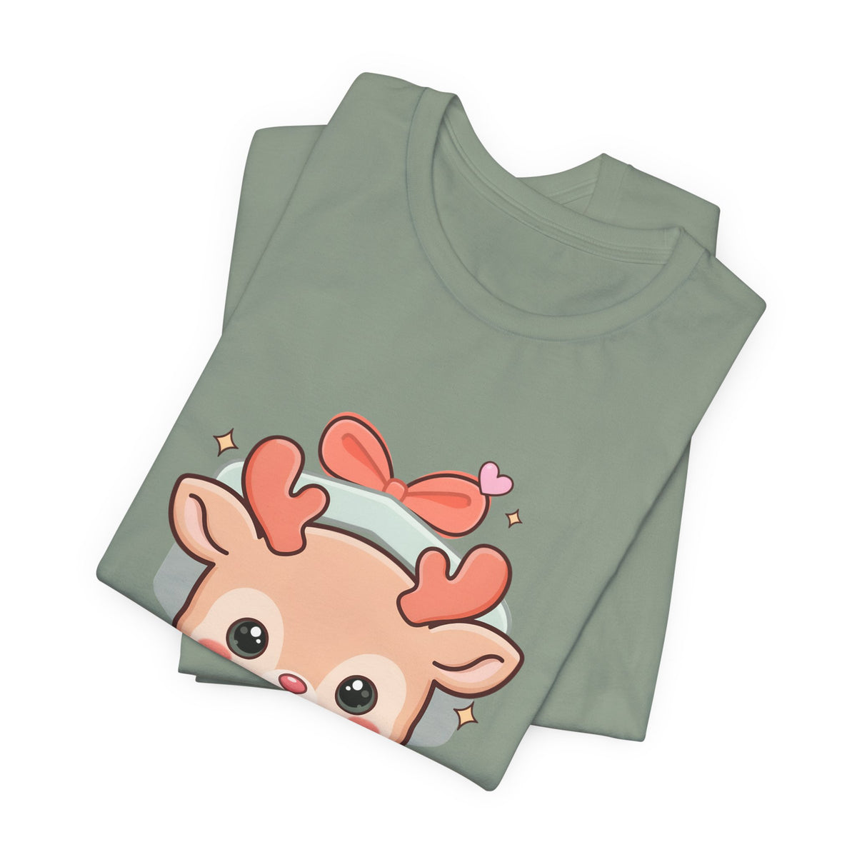 Kawaii Reindeer T-Shirt – Cute Gift Box Christmas Tee