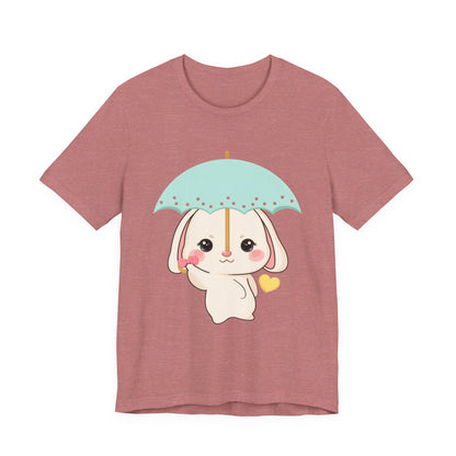 Kawaii Bunny T-Shirt, Cute Umbrella Rabbit Tee