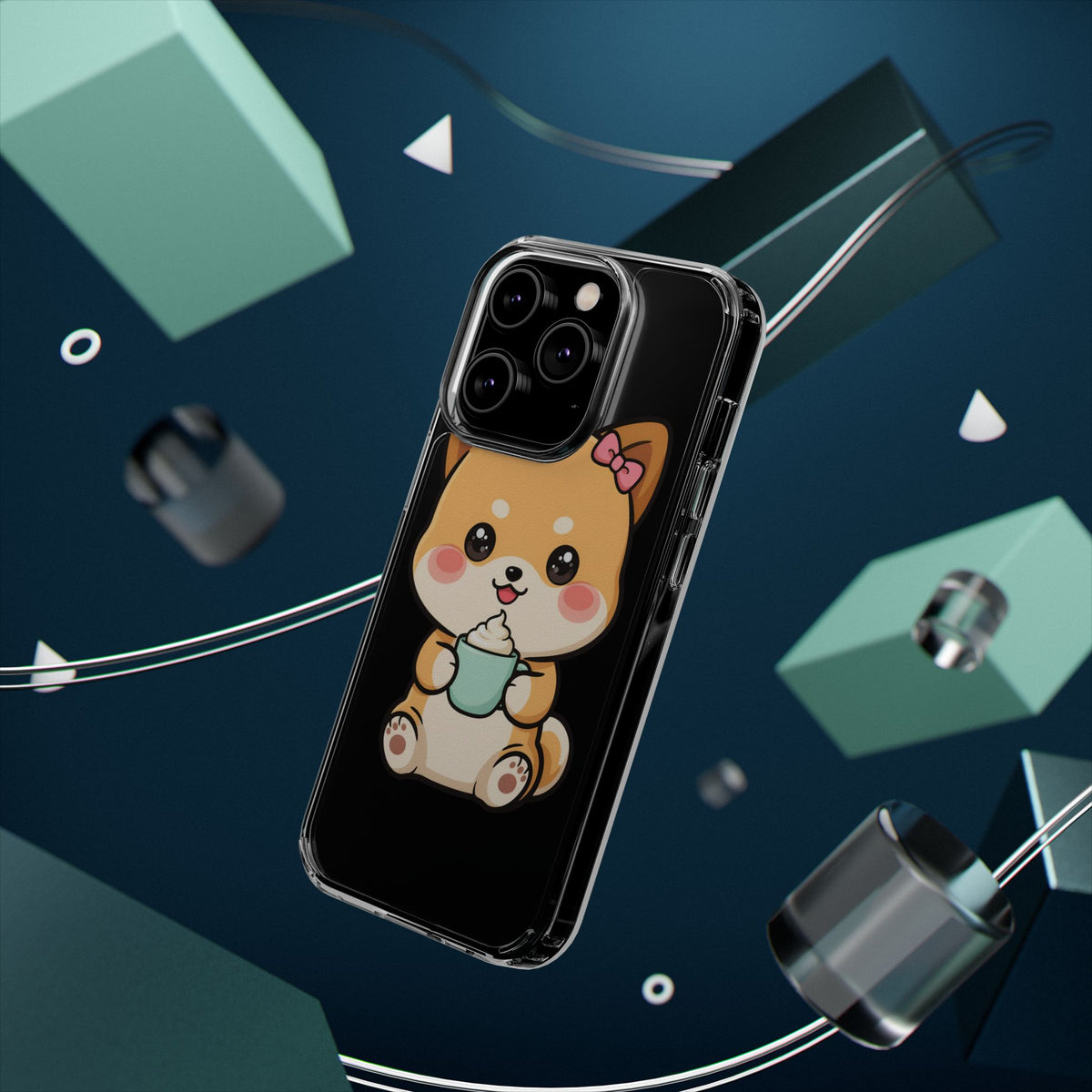 Kawaii Shiba Inu Phone Case with Latte