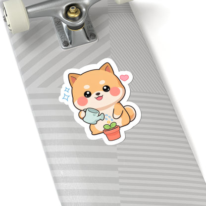 Shiba Inu Plant Lover Sticker for Cute Decor