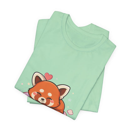 Kawaii Red Panda T-Shirt, Cute Sleeping Animal Tee