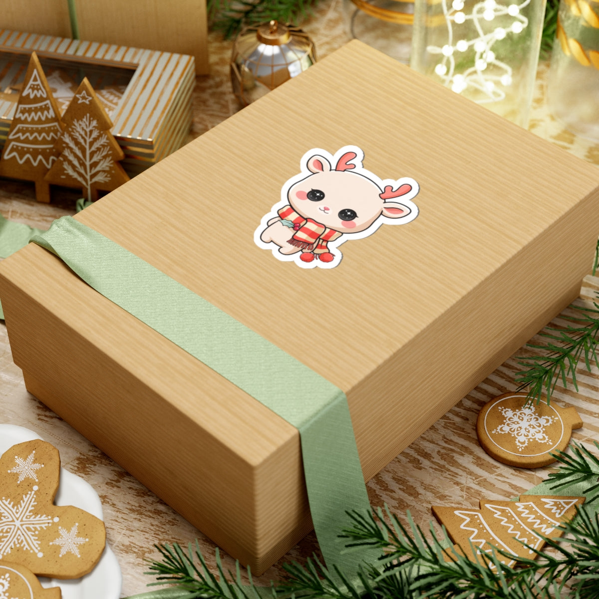 Kawaii Reindeer Sticker, Cute Christmas Gift for Journals