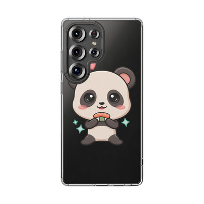 Kawaii Panda Sushi Phone Case, Clear Impact-Resistant Case