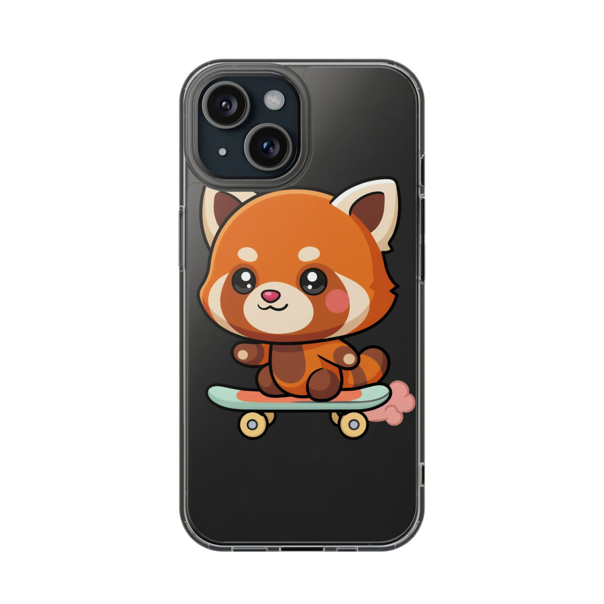 Red Panda Skateboard Phone Case, Cute Kawaii Style
