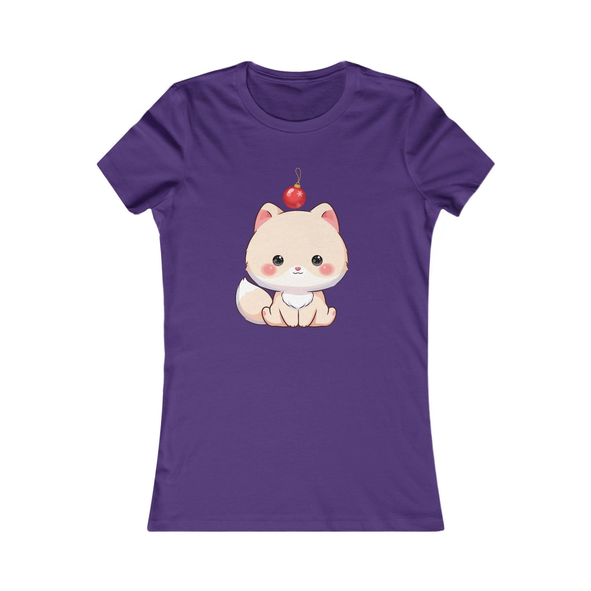 Kawaii Arctic Fox Christmas Tee for Holiday Decorating