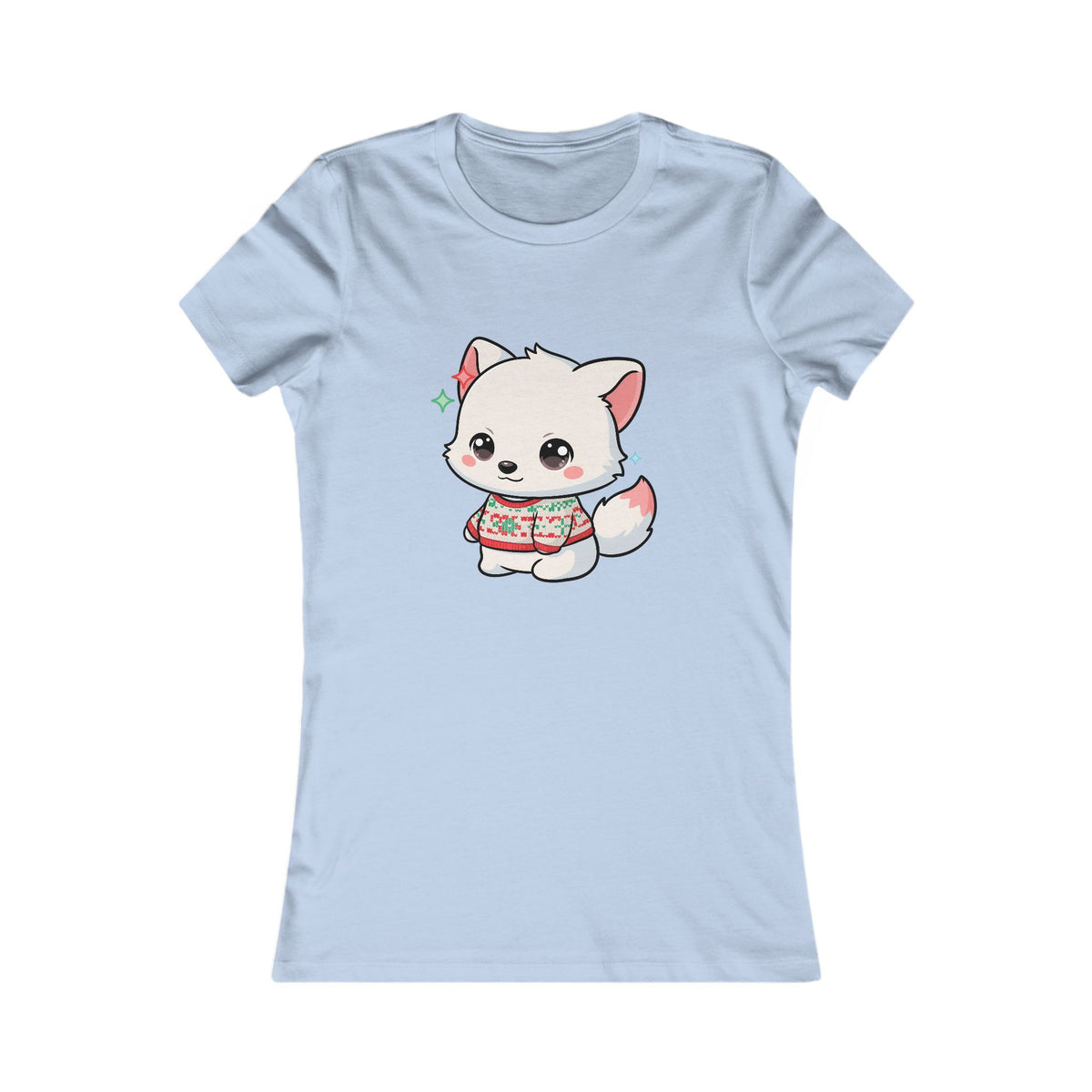 Kawaii Arctic Fox Christmas Tee for Cute Holiday Fans