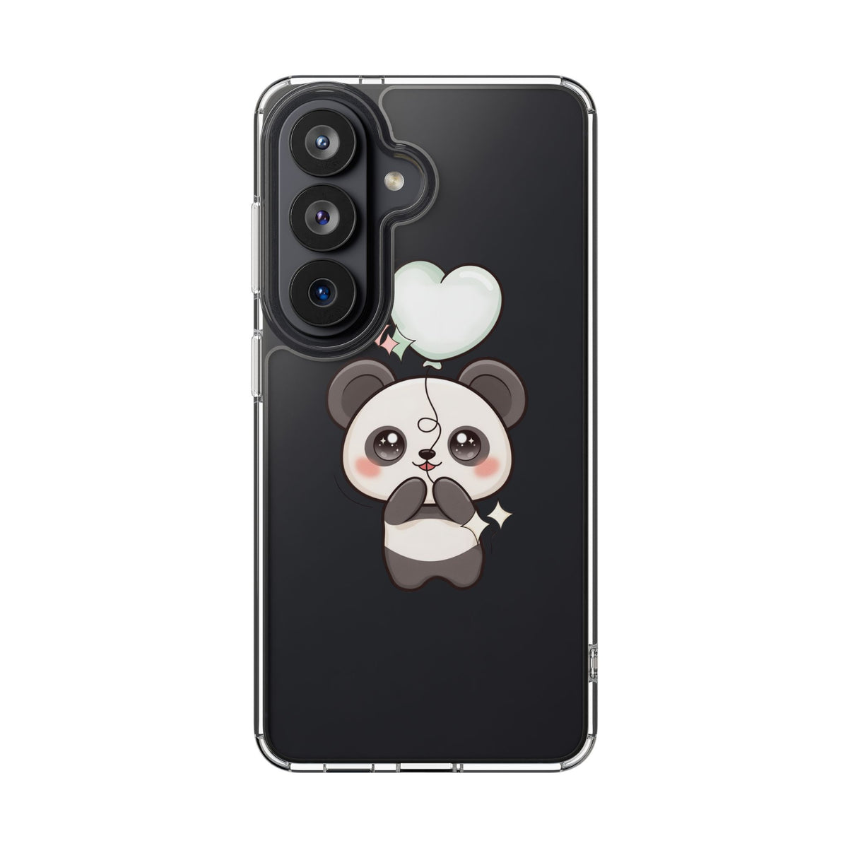 Kawaii Panda Clear Phone Case with Balloon