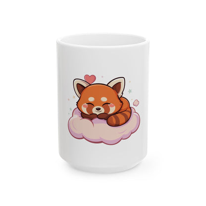 Cute Red Panda Mug, Kawaii Sleeping Animal Ceramic Cup