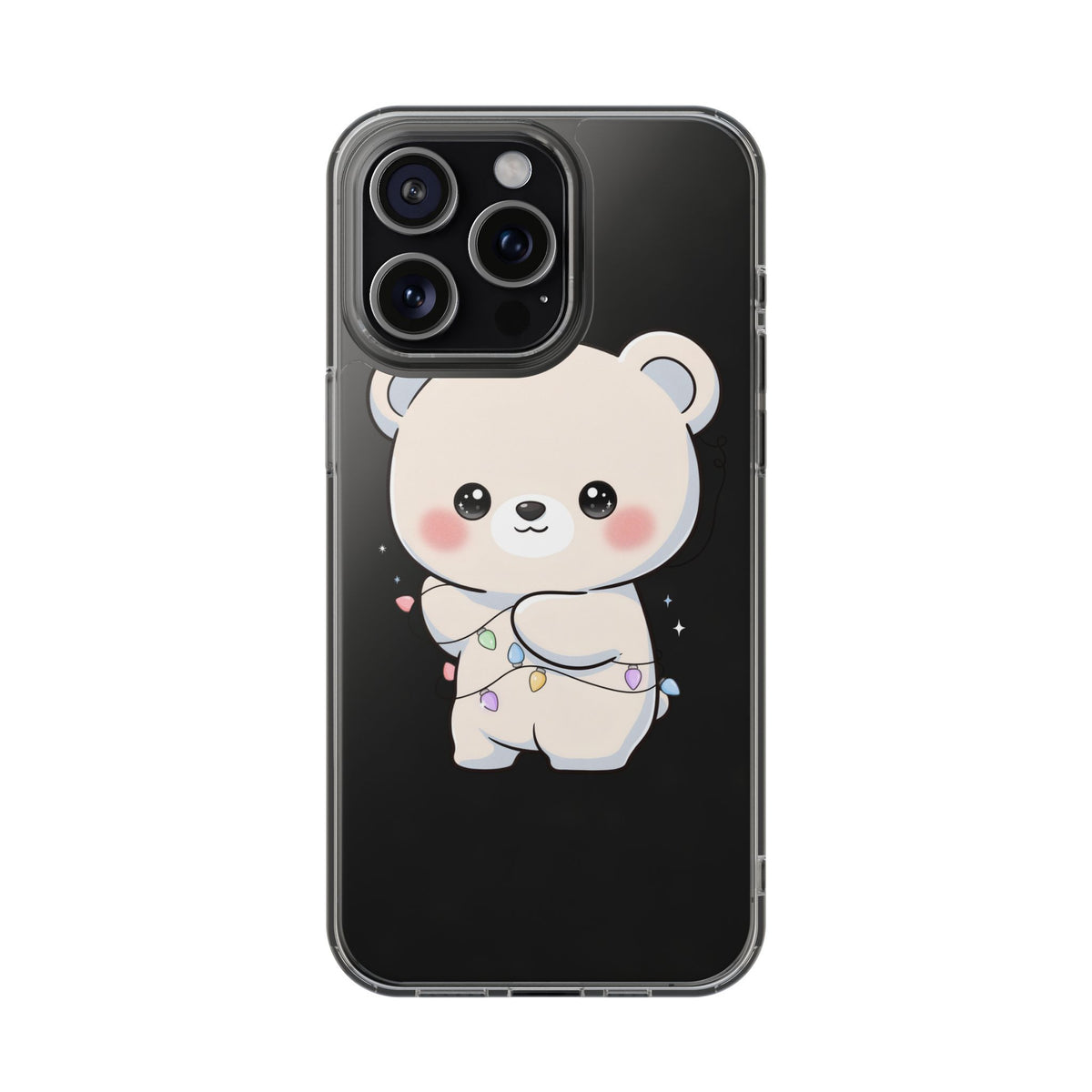 Kawaii Polar Bear Phone Case with Fairy Lights
